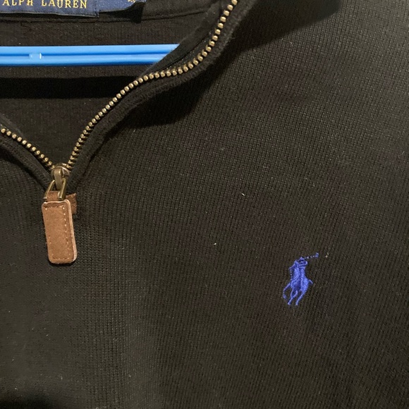 Black Polo Ralph Lauren 1/4 zip jumper - Picture 5 of 6